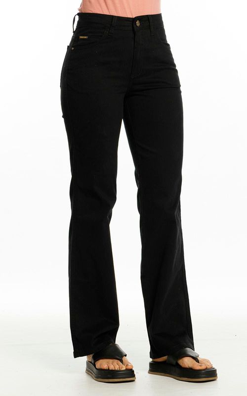 Calça Feminina Reta Sarja - PRETO
