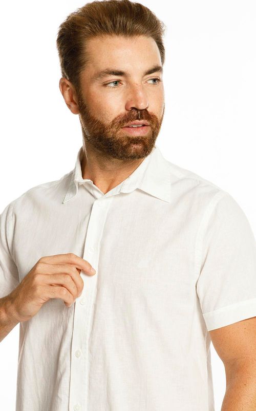 Camisa MC masculina com Bolso - BRANCO