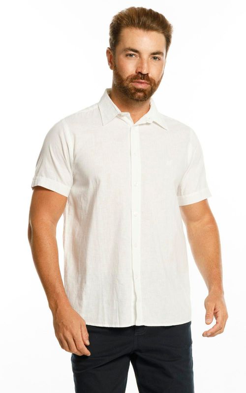 Camisa MC masculina com Bolso - BRANCO