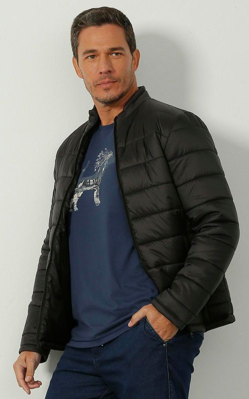 Jaqueta masc. puffer básica. - PRETO