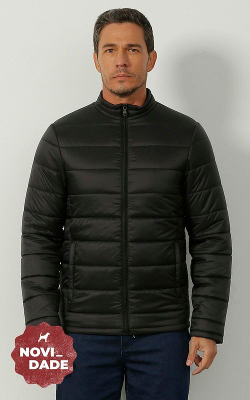 Jaqueta masc. puffer básica. - PRETO