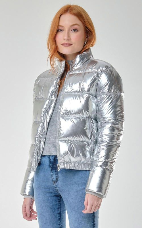 Jaqueta Fem. puffer metalizada - PRATA