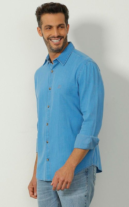 Camisa ML masculina Jeans - INDIGO