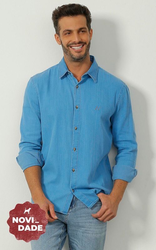 Camisa ML masculina Jeans - INDIGO