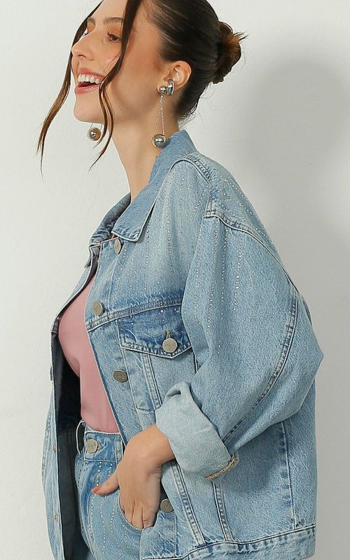 Jaqueta Feminina Trucker Oversized - INDIGO