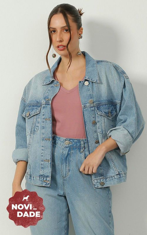 Jaqueta Feminina Trucker Oversized - INDIGO