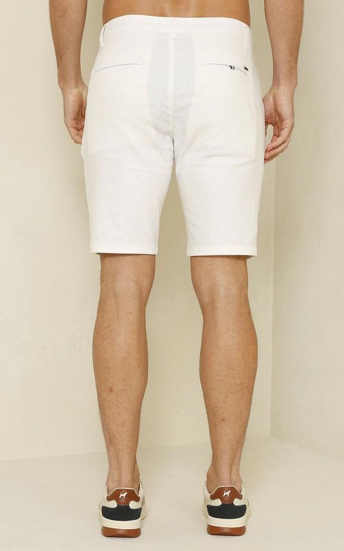 Bermuda Masculina Casual Linho - BRANCO