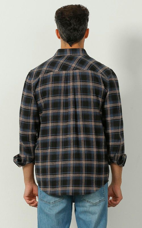Camisa ML masculina xadrez - XADREZ PRETO COM COUNTRY