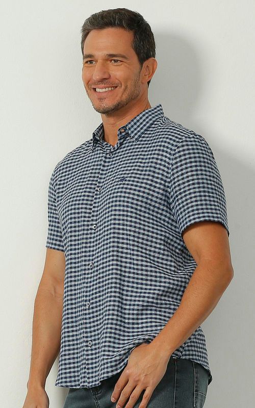 Camisa MC masculina Xadrex - XADREZ SURREAL COM GLACIAL
