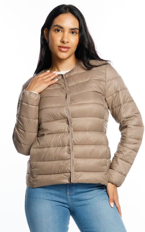 Jaqueta puffer fem. com botões. - CAJUEIRO