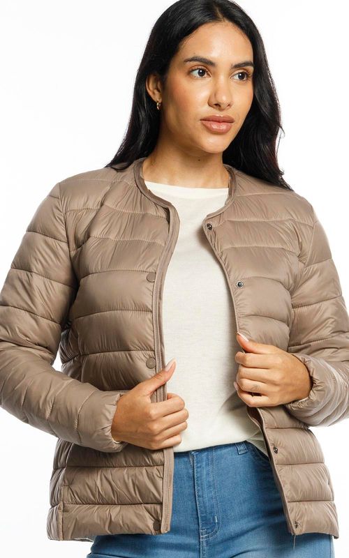 Jaqueta puffer fem. com botões. - CAJUEIRO