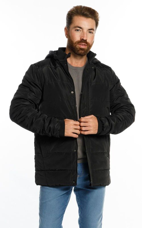 Jaqueta masc. puffer bolso c/ vivo - PRETO