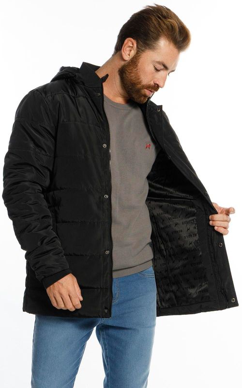 Jaqueta masc. puffer bolso c/ vivo - PRETO