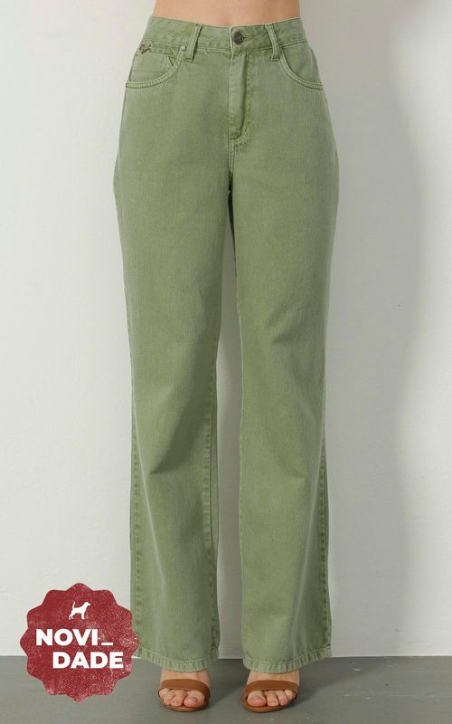 Calça Feminina Sarja Wide Leg - CACTOS